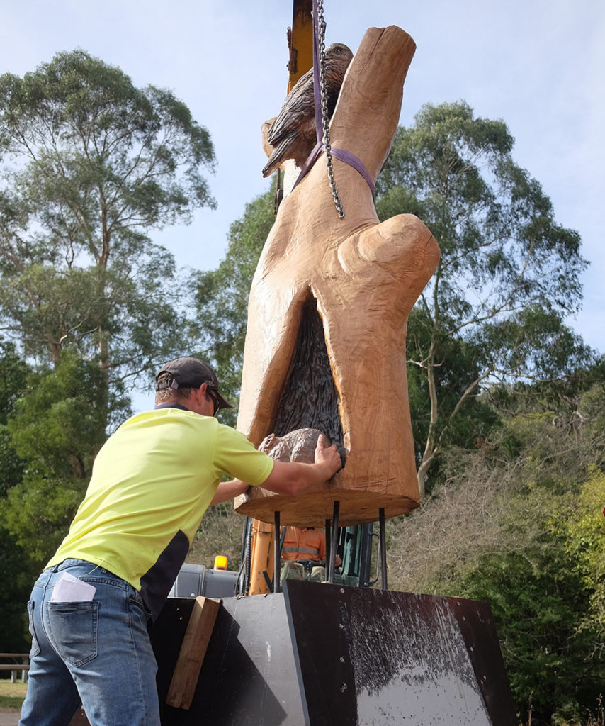 Sculpture at Mt Evelyn Picnic and Recreation Reserve.