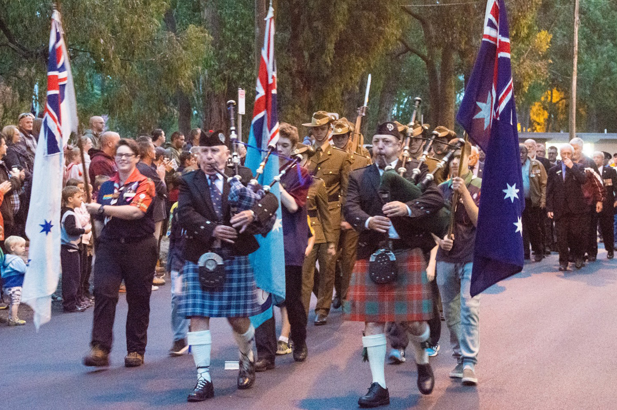 Anzac march at Mt Evelyn War Memorial. Photo by Greg Carrick